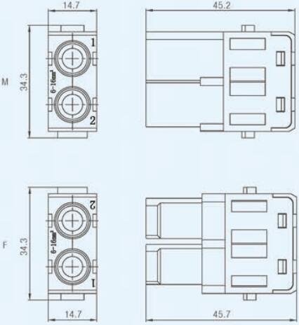 Specifications of HDC-HM2C70-MF Rectangular Connectors